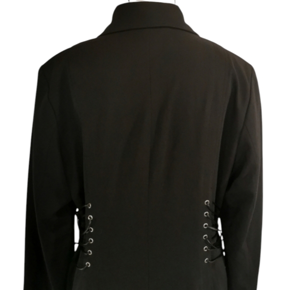 Pamela McCoy Lace Up Long Coat Corset Gothic *Flaw Size M - Picture 9 of 12